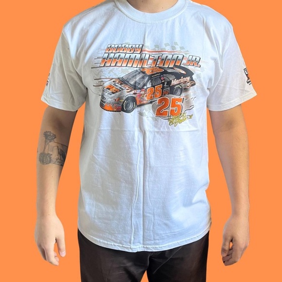 Bobby Hamilton Jr. NASCAR Orange and white t shirt - Picture 2 of 6